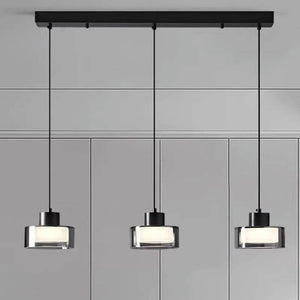 Cylindrical Shape Pendant Light With Glass Shade-Pendant Lights