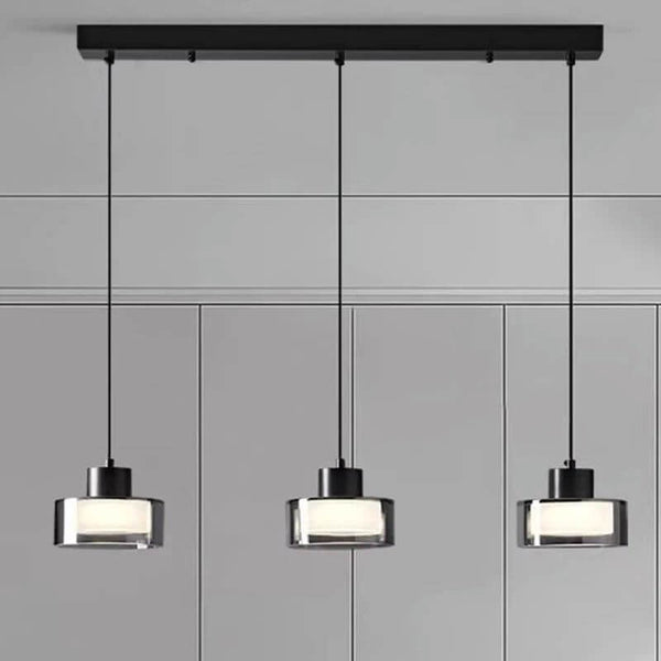 Cylindrical Shape Pendant Light With Glass Shade-Pendant Lights