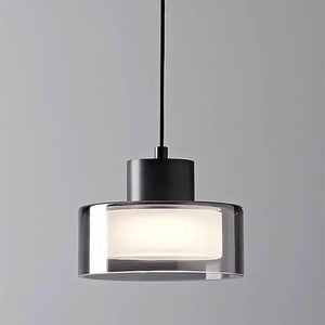 Cylindrical Shape Pendant Light With Glass Shade-Pendant Lights