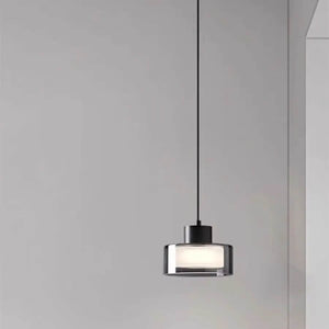 Cylindrical Shape Pendant Light With Glass Shade-Pendant Lights