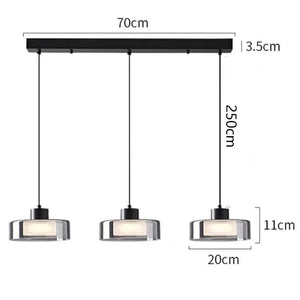 Cylindrical Shape Pendant Light With Glass Shade-Pendant Lights