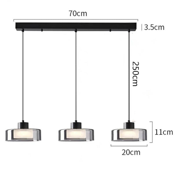 Cylindrical Shape Pendant Light With Glass Shade-Pendant Lights