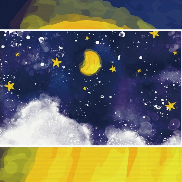 Dark Blue Midnight Sky Clouds Nursery Wallpaper-Kids Room Wallpaper