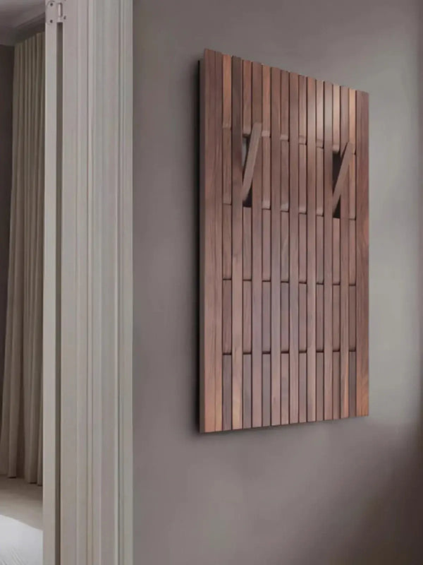 Dark Wallnut Wood Piano Wall Hanging Coats Organiser-Drying Racks & Hangers