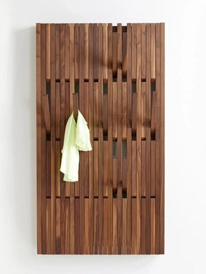 Dark Wallnut Wood Piano Wall Hanging Coats Organiser-Drying Racks & Hangers