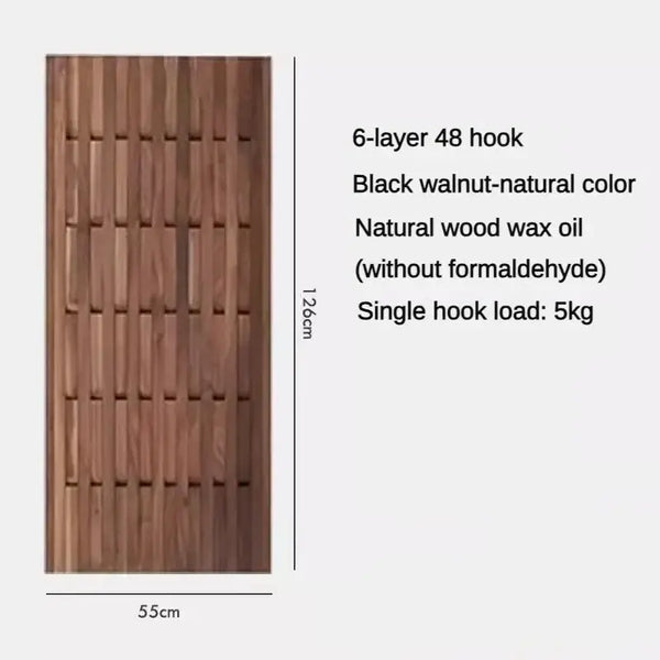 Dark Wallnut Wood Piano Wall Hanging Coats Organiser-Drying Racks & Hangers