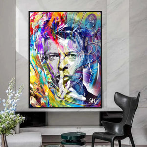 David Bowie Singer Famous Wall Canvas Art Wall Hanging-Wall Posters