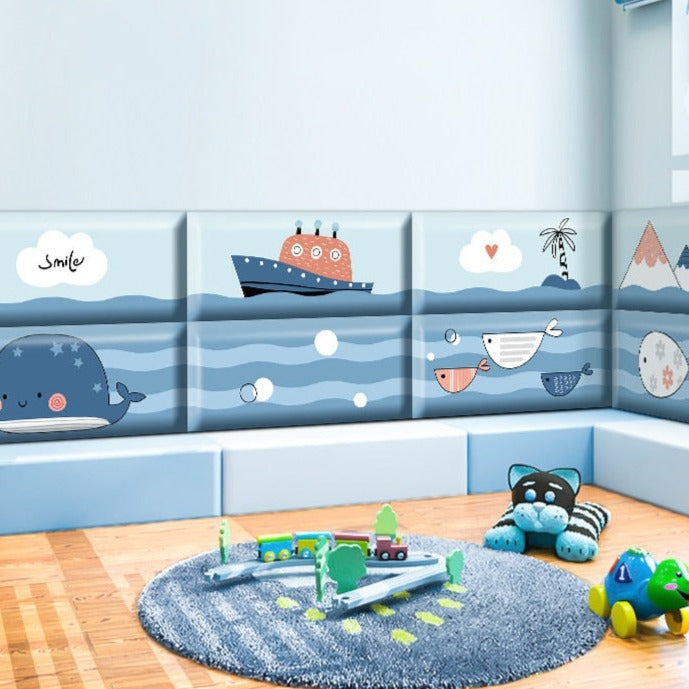 Deep Sea Divers Kids Wall Padded Safety Cushions-Anti Collision Padded Wall Stickers
