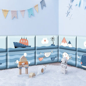 Deep Sea Divers Kids Wall Padded Safety Cushions-Anti Collision Padded Wall Stickers