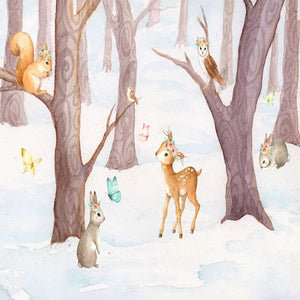 Deer in Winter Wonderland Wallpaper-Kids Room Wallpaper