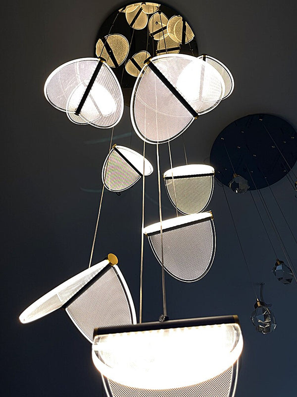 Deluxe Acrylic Blade Chandelier-Staircase Chandelier