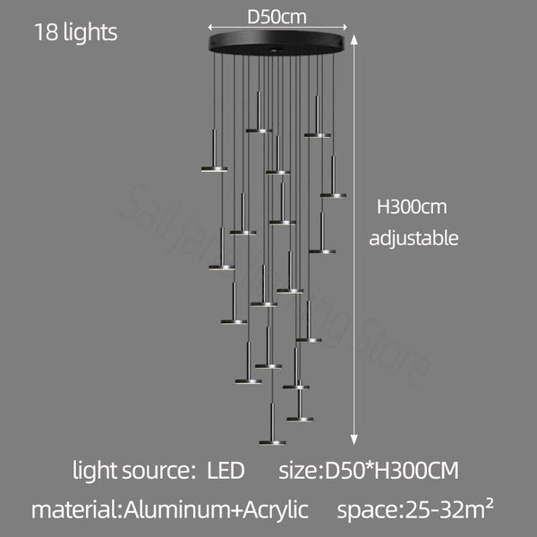 Designer Arc Luxury Staircase Chandelier-Staircase Chandelier