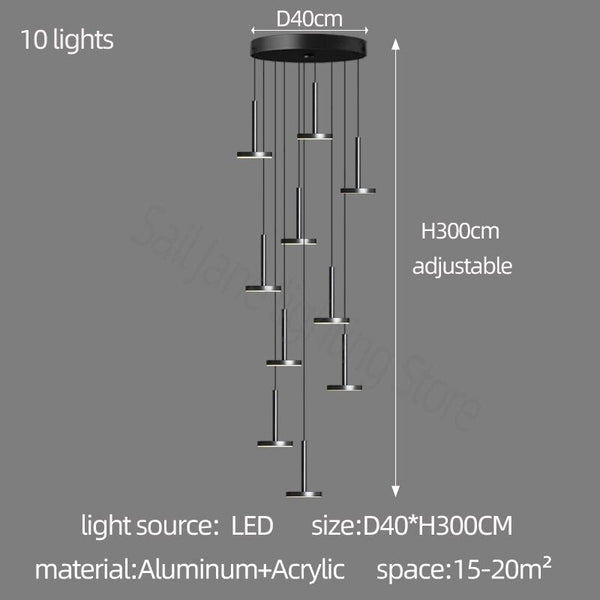 Designer Arc Luxury Staircase Chandelier-Staircase Chandelier