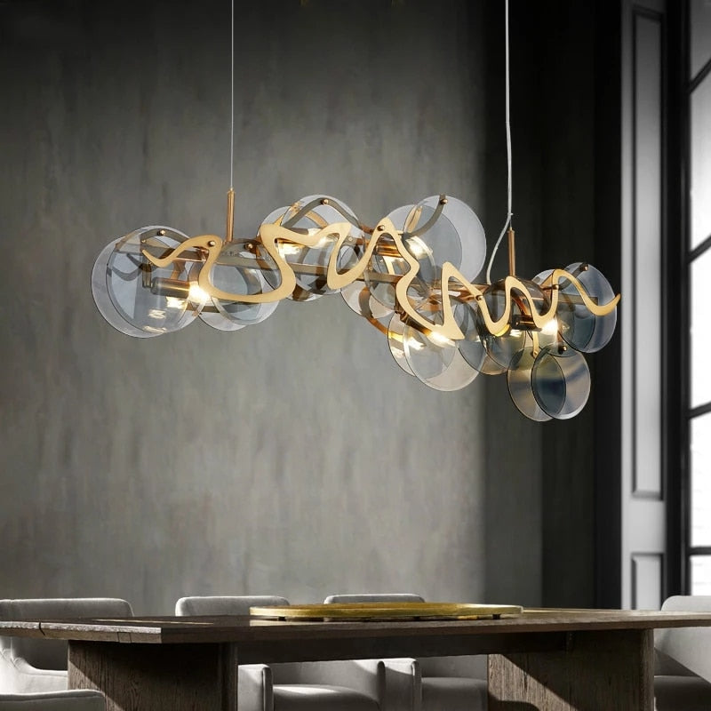 Designer Glass Chandelier: Elevate Your Space-Kitchen Island