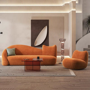 Designer Soggiorno White Sofa Set: Exclusive Design-Sofa Set