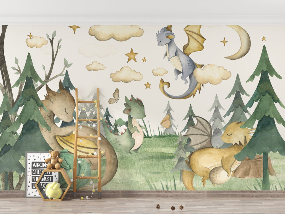 Dino Kingdom - Kids Room Wallpaper Mural-Kids Room Wallpaper