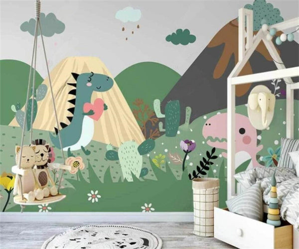 DinoLand Adventure Kids Room Dinosaur Wallpaper-Kids Room Wallpaper