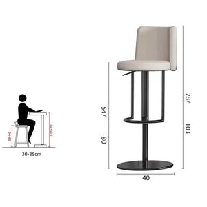Disk Base Leather Adjustable Bar Stool-Bar Stools