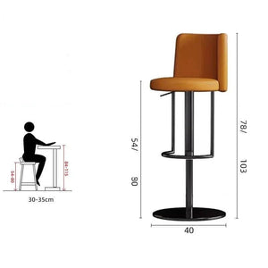 Disk Base Leather Adjustable Bar Stool-Bar Stools