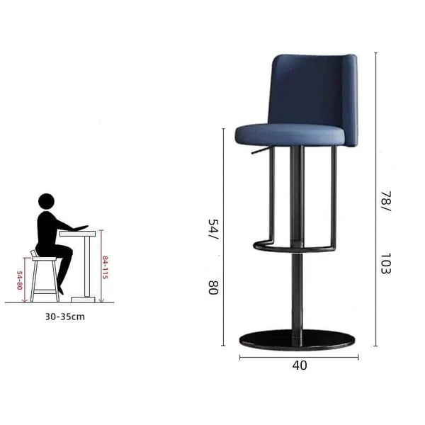 Disk Base Leather Adjustable Bar Stool-Bar Stools