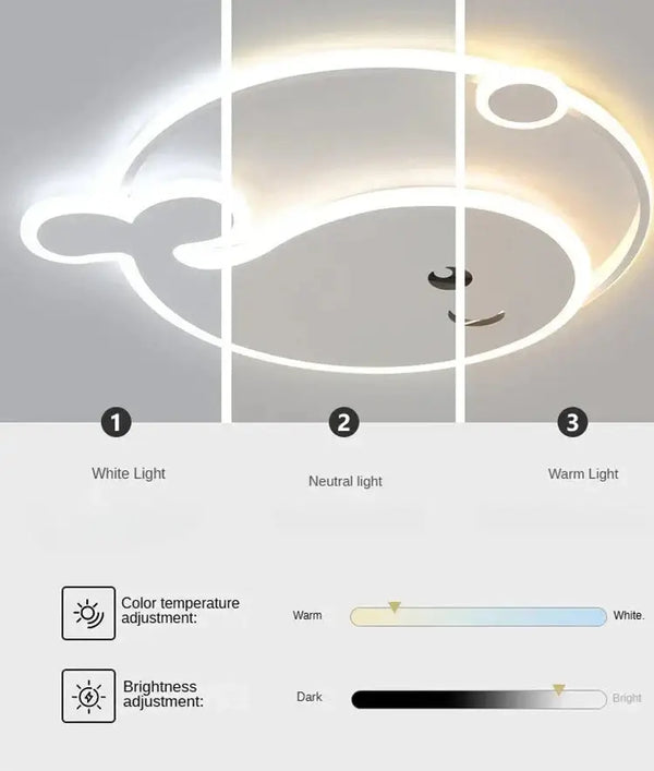 Dolphin Shape LED Ceiling Light For Kids Room-Kids Room Nursery Lighting