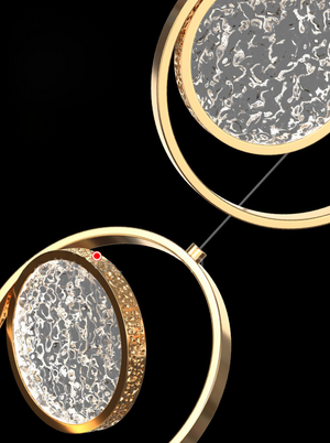 Double Rings Staircase Chandelier: Luxury Lighting Fixture-Staircase Chandelier