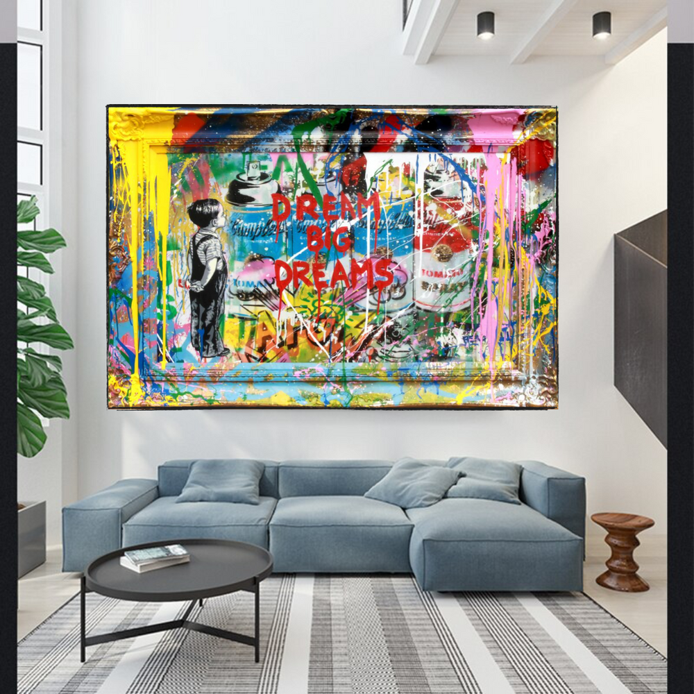 Dream Big Dreams Banksy Art - Inspirational Graffiti Gift-Banksy Wall Poster