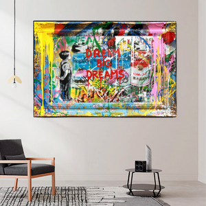 Dream Big Dreams Banksy Art - Inspirational Graffiti Gift-Banksy Wall Poster
