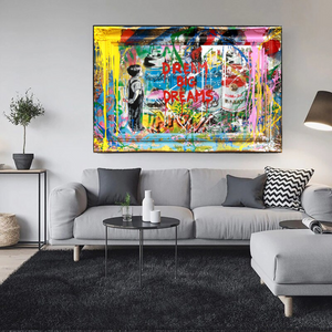Dream Big Dreams Banksy Art - Inspirational Graffiti Gift-Banksy Wall Poster