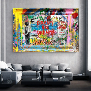 Dream Big Dreams Banksy Art - Inspirational Graffiti Gift-Banksy Wall Poster