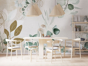 Dream Flowers Wallpaper Mural - Exquisite Floral Design-Flower & Leaf Wallpaper