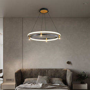 Dual Ring LED Chandelier: Exquisite Lighting Fixture-Ceiling Chandelier
