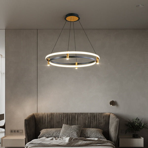 Dual Ring LED Chandelier: Exquisite Lighting Fixture-Ceiling Chandelier