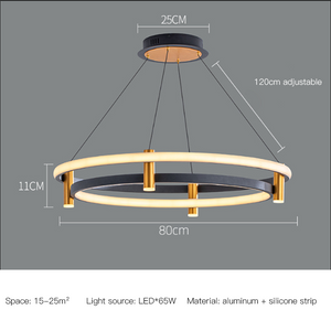 Dual Ring LED Chandelier: Exquisite Lighting Fixture-Ceiling Chandelier