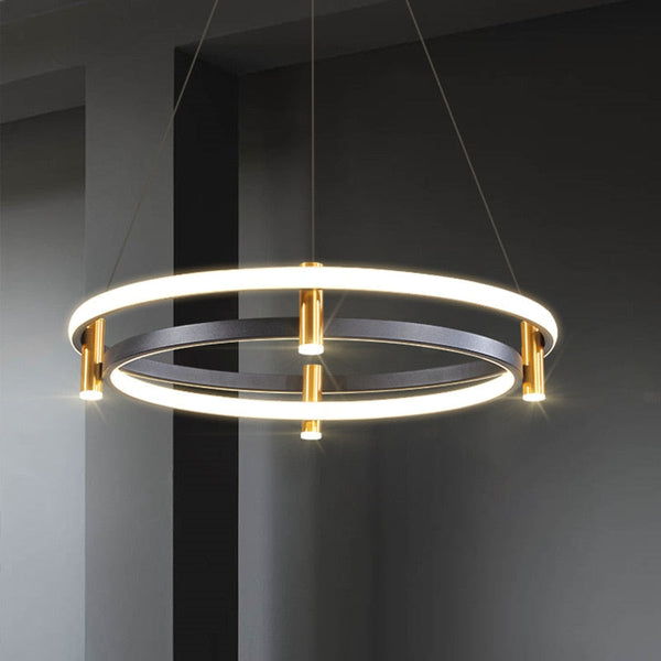 Dual Ring LED Chandelier: Exquisite Lighting Fixture-Ceiling Chandelier