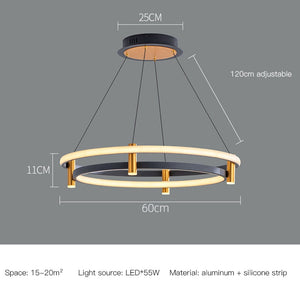 Dual Ring LED Chandelier: Exquisite Lighting Fixture-Ceiling Chandelier