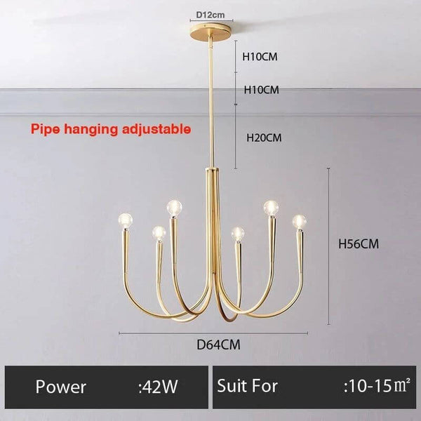 Electroplated Minimalist Ceiling Chandelier-Ceiling Chandelier