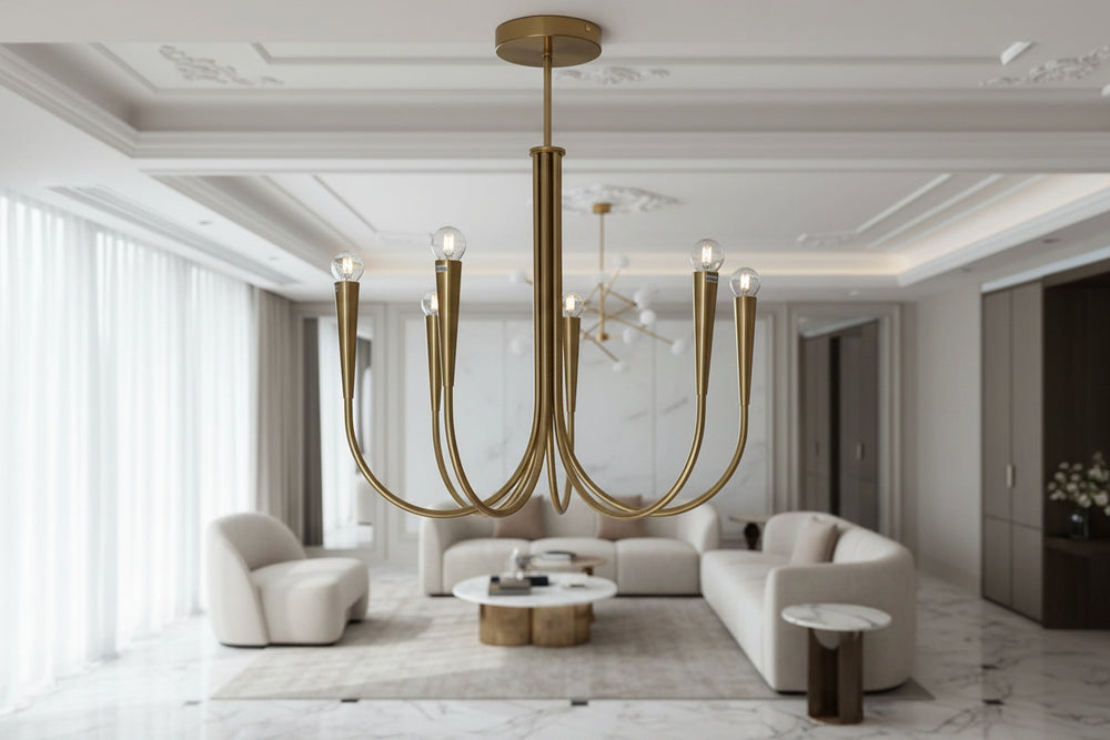Electroplated Minimalist Ceiling Chandelier-Ceiling Chandelier