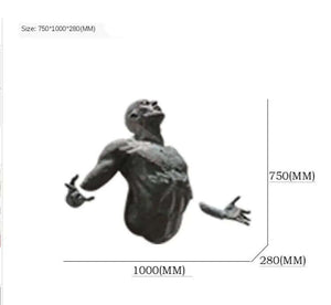 Electroplated Model Man Art Sculpture Wall Decor-Statue & Ornaments
