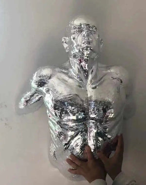 Electroplated Model Man Art Sculpture Wall Decor-Statue & Ornaments