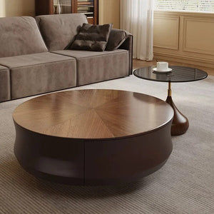 Elegant Sold Wood Corner Coffee Table with Storage-Coffee Table