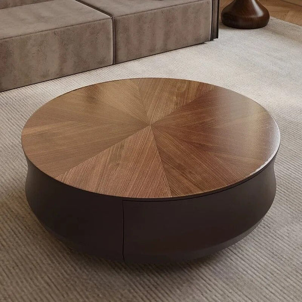 Elegant Sold Wood Corner Coffee Table with Storage-Coffee Table