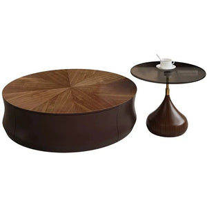 Elegant Sold Wood Corner Coffee Table with Storage-Coffee Table