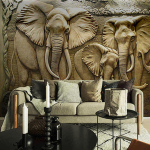Elephants Engraved Wallpaper - Impressive Designs & Quality-Geometric Shapes Wallpaper