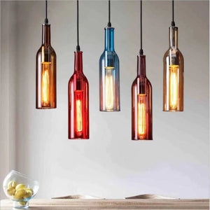 Elevate Your Decor with the Wine Bottle Creative LED Pendant Light-Pendant Lights