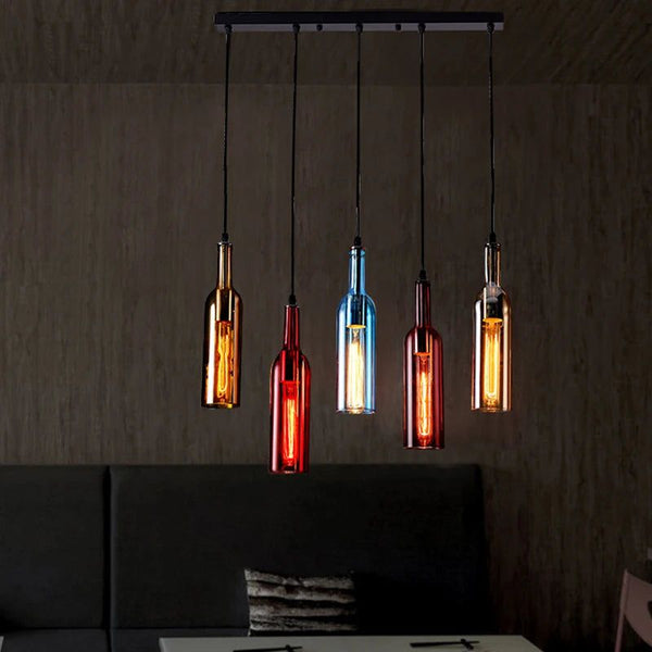 Elevate Your Decor with the Wine Bottle Creative LED Pendant Light-Pendant Lights