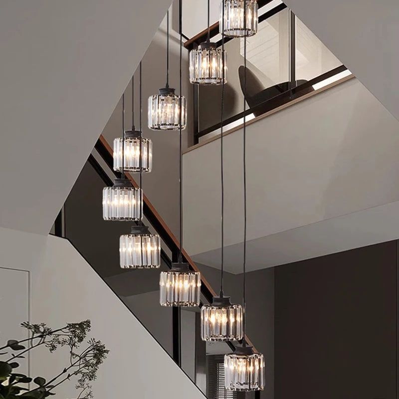 Elevate Your Space with the Acrylic Crystal Staircase Chandelier Lighting-Staircase Chandelier
