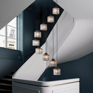 Elevate Your Space with the Acrylic Crystal Staircase Chandelier Lighting-Staircase Chandelier