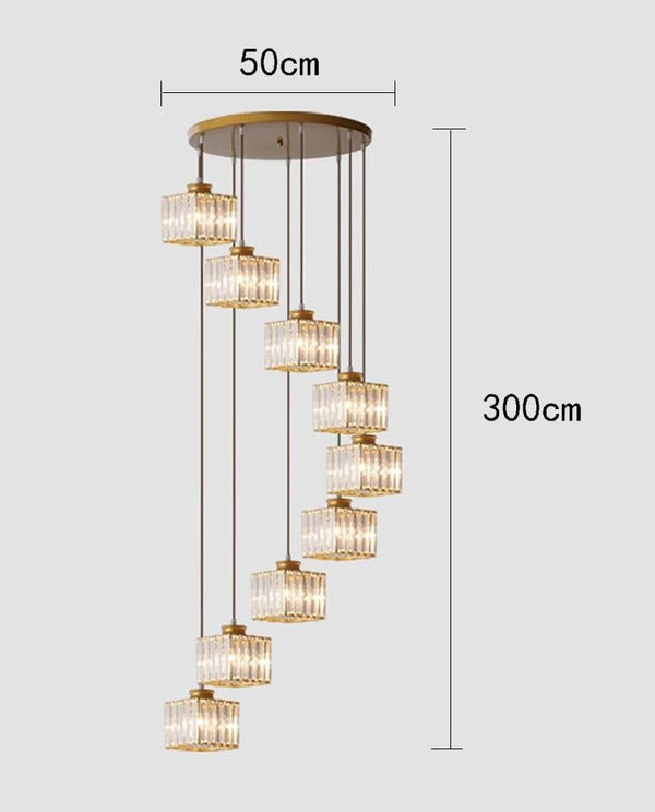Elevate Your Space with the Acrylic Crystal Staircase Chandelier Lighting-Staircase Chandelier