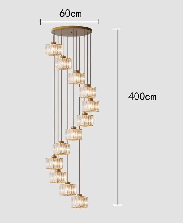 Elevate Your Space with the Acrylic Crystal Staircase Chandelier Lighting-Staircase Chandelier